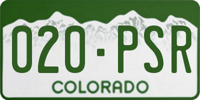 CO license plate 020PSR