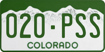 CO license plate 020PSS