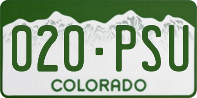 CO license plate 020PSU