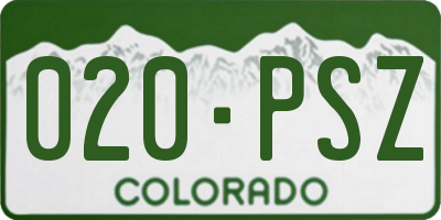 CO license plate 020PSZ