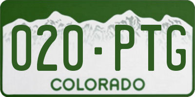 CO license plate 020PTG
