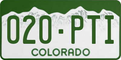 CO license plate 020PTI