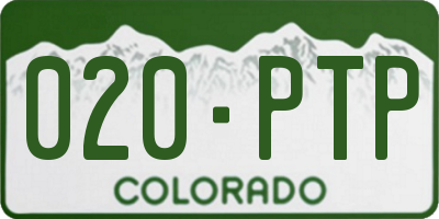 CO license plate 020PTP