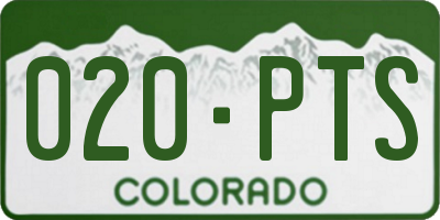 CO license plate 020PTS