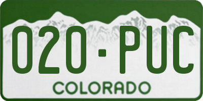 CO license plate 020PUC