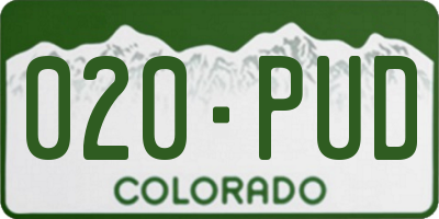 CO license plate 020PUD