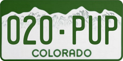 CO license plate 020PUP