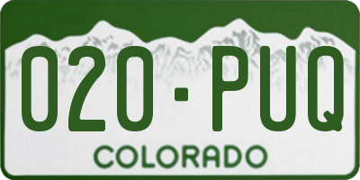 CO license plate 020PUQ