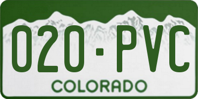 CO license plate 020PVC