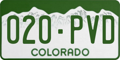 CO license plate 020PVD