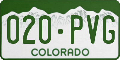 CO license plate 020PVG