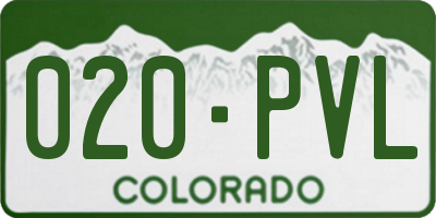 CO license plate 020PVL