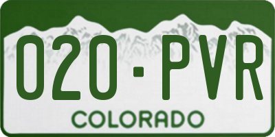 CO license plate 020PVR