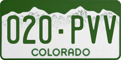 CO license plate 020PVV