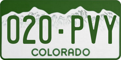 CO license plate 020PVY