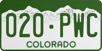 CO license plate 020PWC