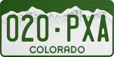 CO license plate 020PXA