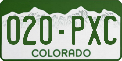 CO license plate 020PXC