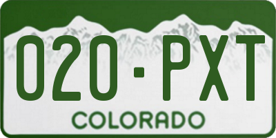 CO license plate 020PXT