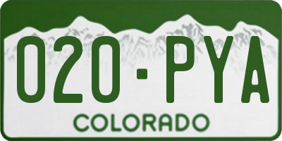 CO license plate 020PYA