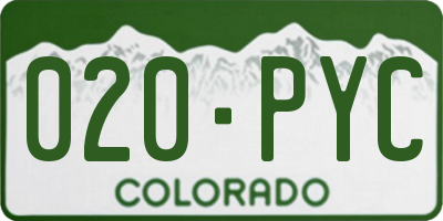 CO license plate 020PYC