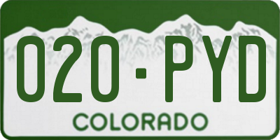 CO license plate 020PYD