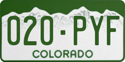 CO license plate 020PYF