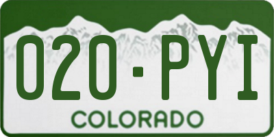 CO license plate 020PYI