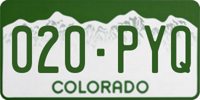 CO license plate 020PYQ