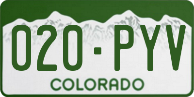CO license plate 020PYV
