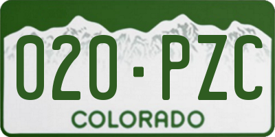 CO license plate 020PZC