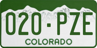CO license plate 020PZE
