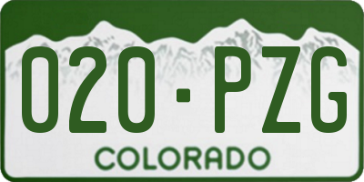 CO license plate 020PZG