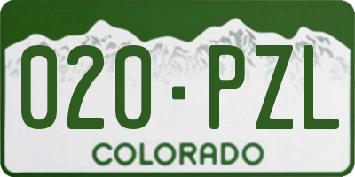 CO license plate 020PZL