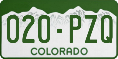 CO license plate 020PZQ