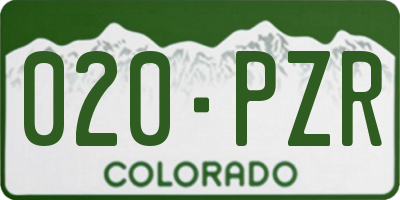 CO license plate 020PZR
