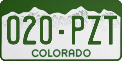 CO license plate 020PZT