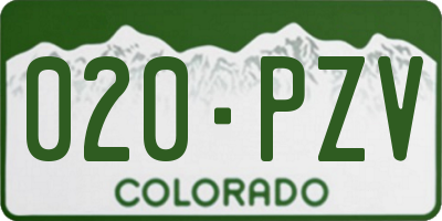 CO license plate 020PZV