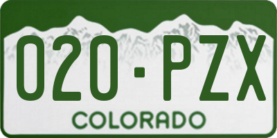 CO license plate 020PZX