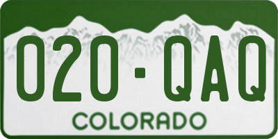 CO license plate 020QAQ