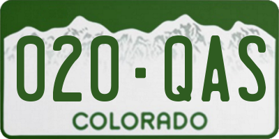 CO license plate 020QAS