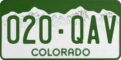 CO license plate 020QAV