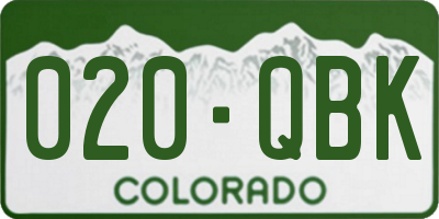 CO license plate 020QBK