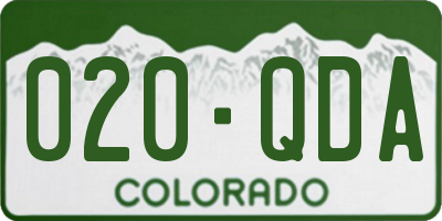 CO license plate 020QDA