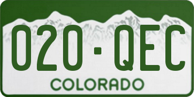 CO license plate 020QEC