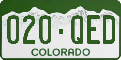 CO license plate 020QED