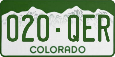 CO license plate 020QER