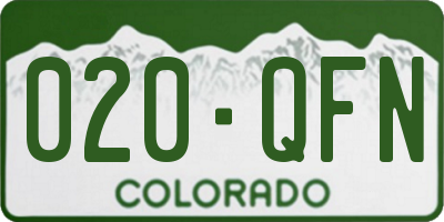 CO license plate 020QFN