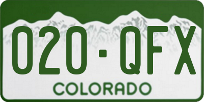CO license plate 020QFX