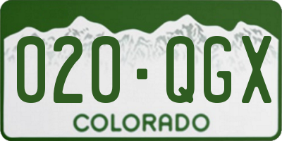 CO license plate 020QGX